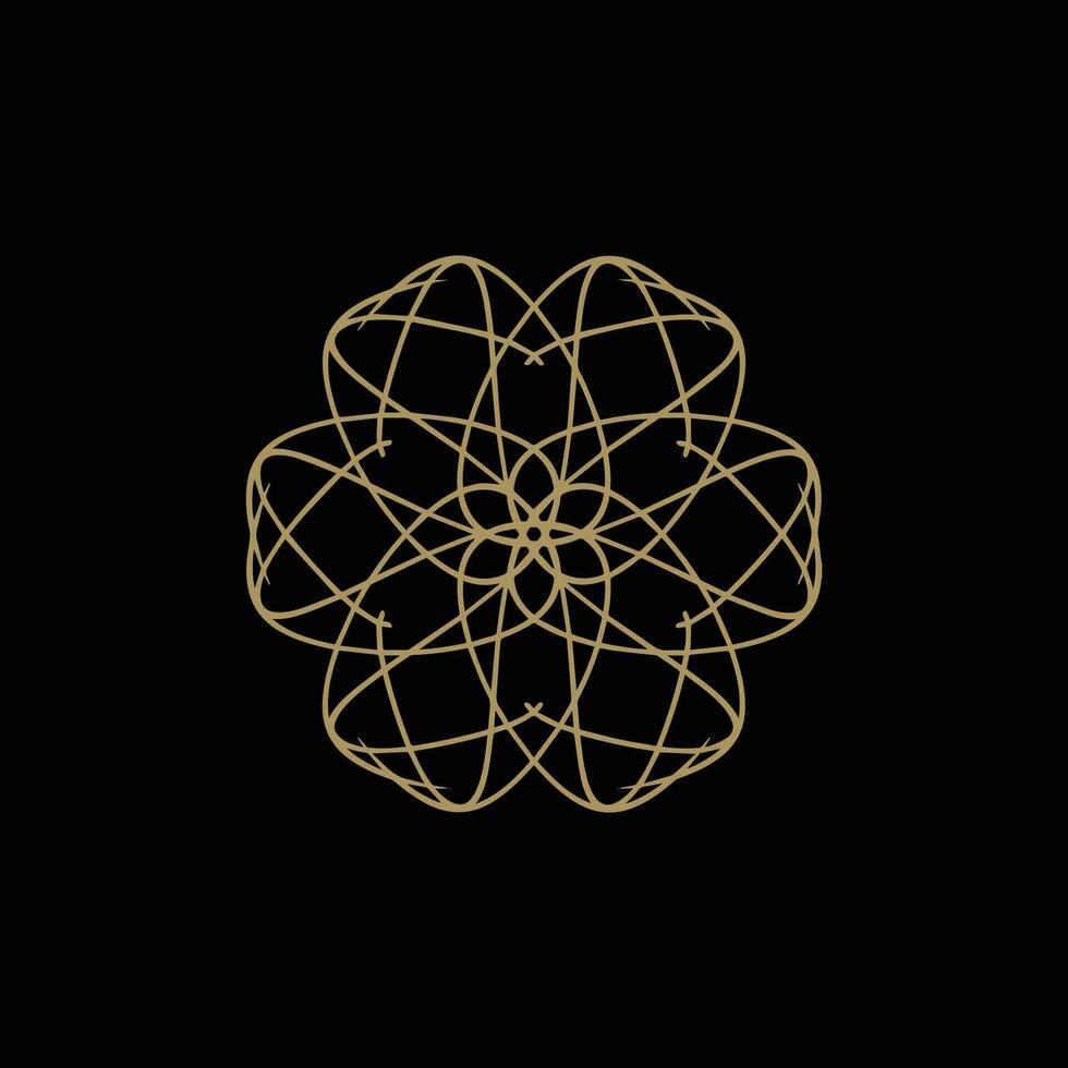 abstrakt Gold und schwarz Blumen- Mandala Logo. geeignet zum elegant und Luxus Zier Symbol vektor