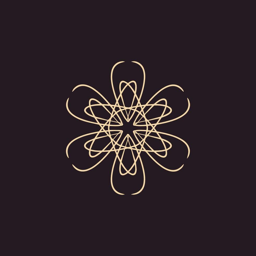 abstrakt Sahne und dunkel lila braun Blumen- Mandala Logo. geeignet zum elegant und Luxus Zier Symbol vektor