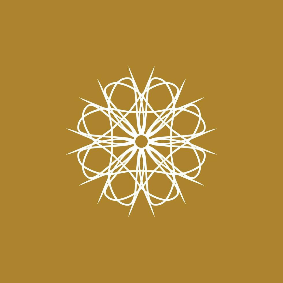 abstrakt Weiß und Gold lila Blumen- Mandala Logo. geeignet zum elegant und Luxus Zier Symbol vektor