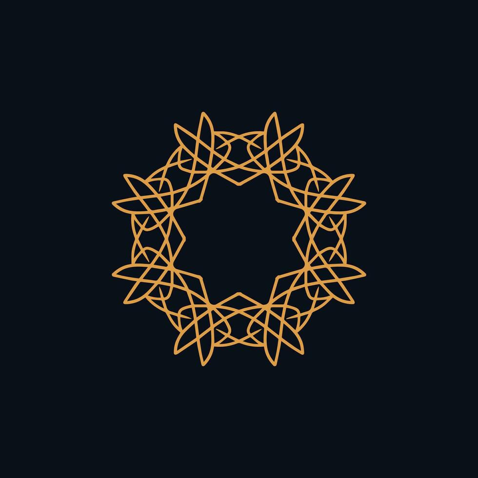 abstrakt braun und dunkel Blau Blumen- Mandala Logo. geeignet zum elegant und Luxus Zier Symbol vektor