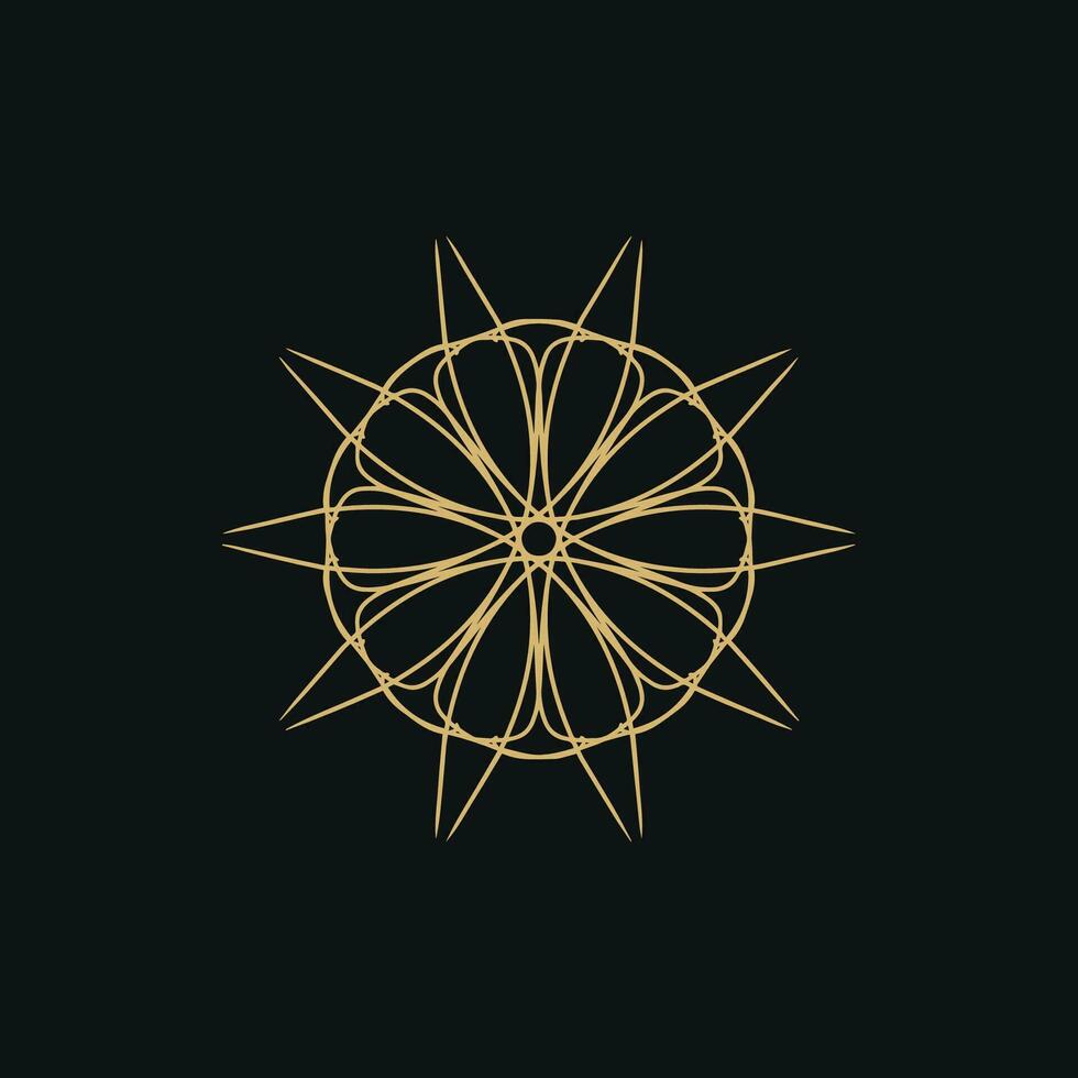 abstrakt Gold und dunkel braun Blumen- Mandala Logo. geeignet zum elegant und Luxus Zier Symbol vektor