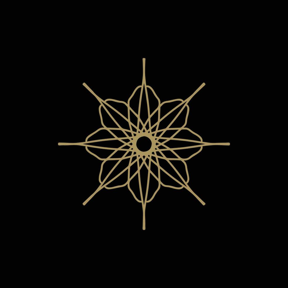 abstrakt guld och svart blommig mandala logotyp. lämplig för elegant och lyx dekorativ symbol vektor