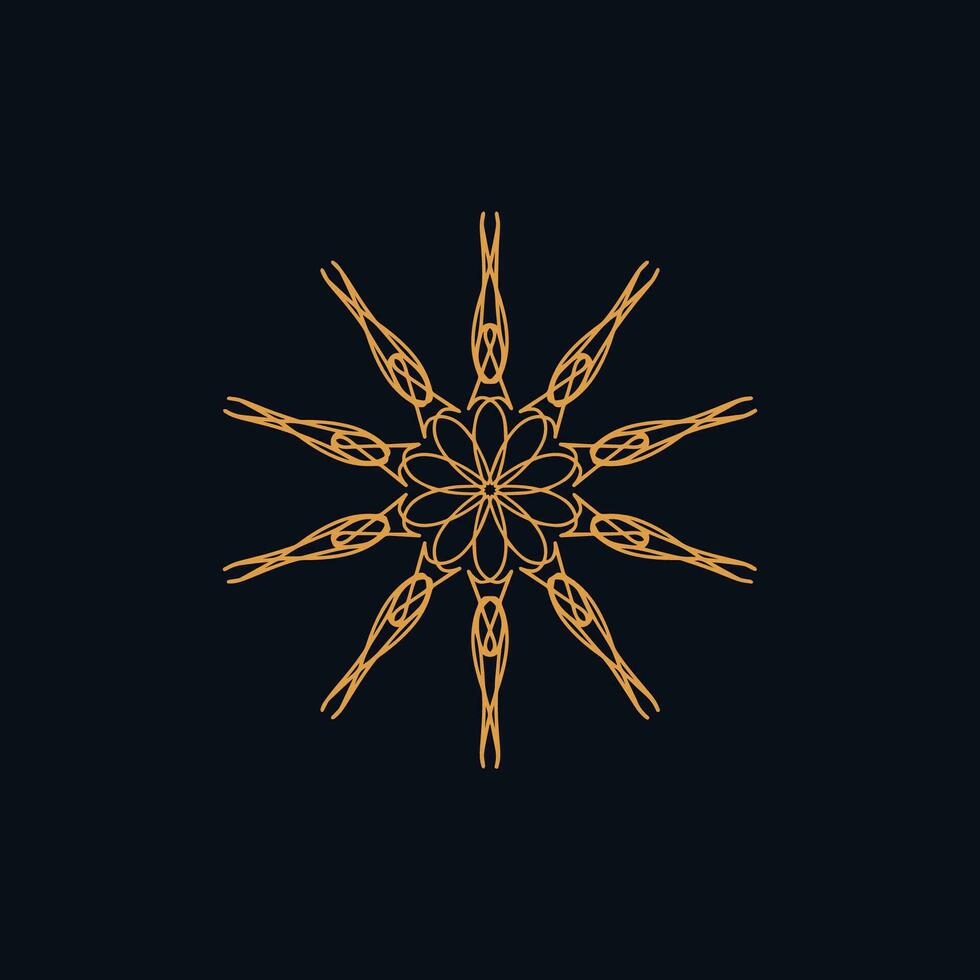 abstrakt brun och mörk blå blommig mandala logotyp. lämplig för elegant och lyx dekorativ symbol vektor