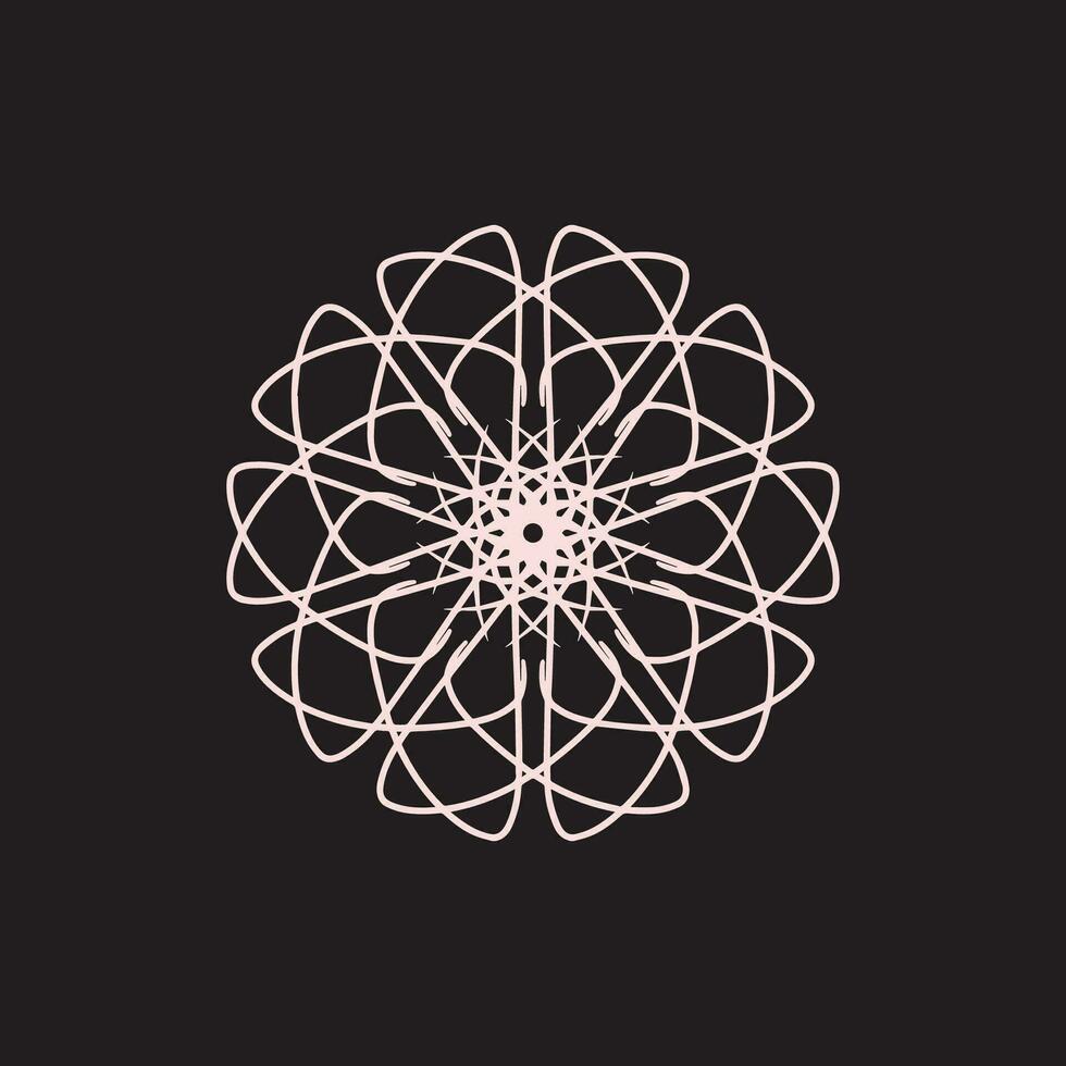 abstrakt rosa och mörk brun blommig mandala logotyp. lämplig för elegant och lyx dekorativ symbol vektor