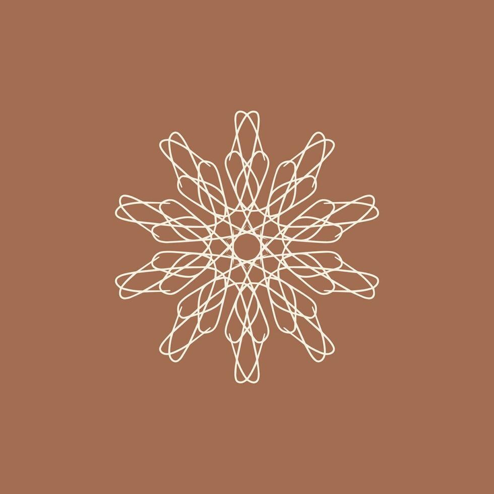 abstrakt grädde och mocka brun blommig mandala logotyp. lämplig för elegant och lyx dekorativ symbol vektor