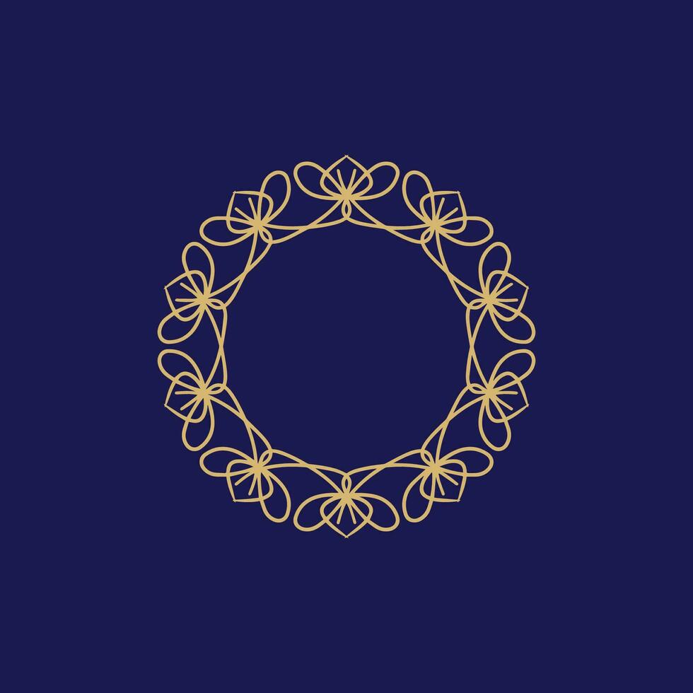 abstrakt Gold und Marine Blumen- Mandala Logo. geeignet zum elegant und Luxus Zier Symbol vektor