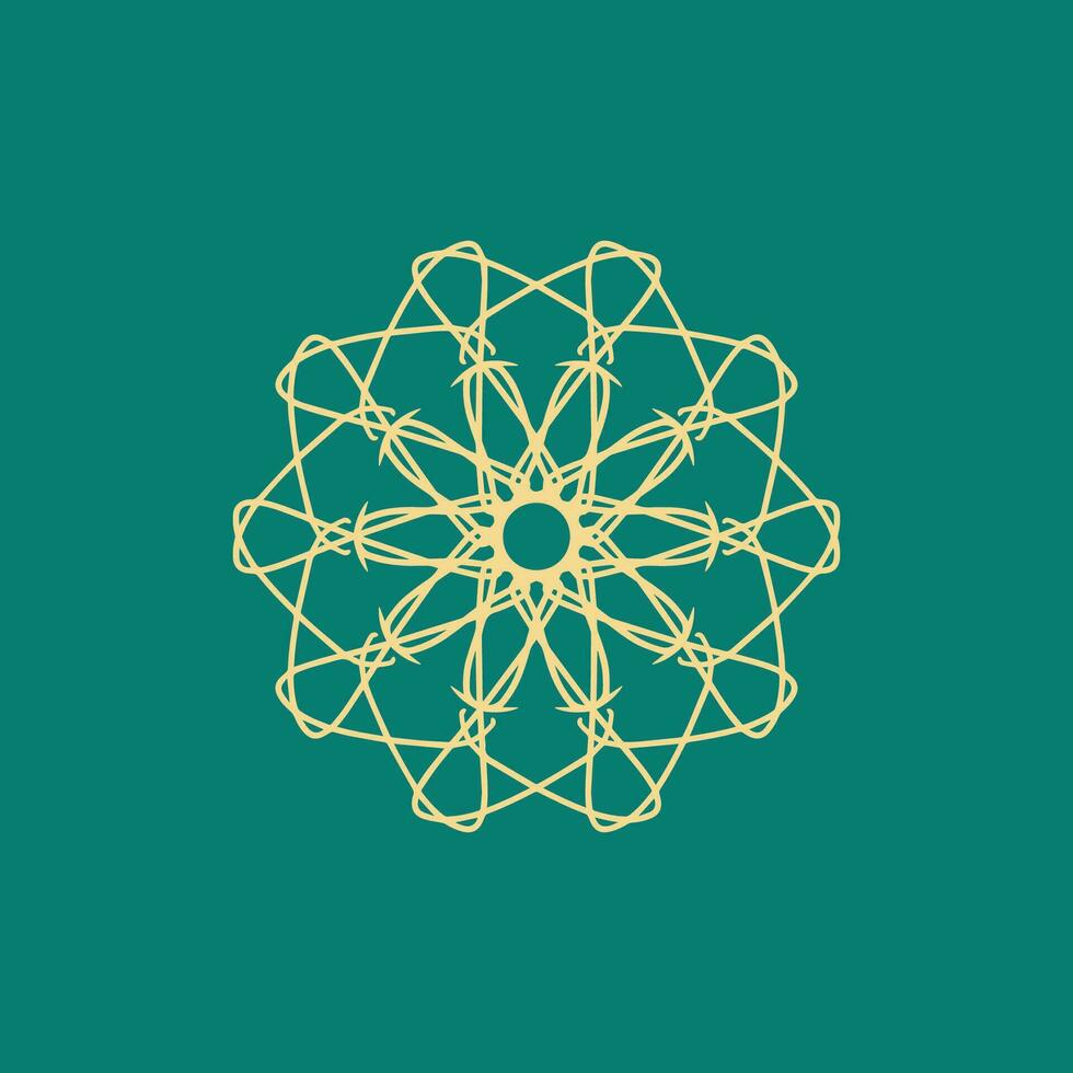 abstrakt ljus gul och grön blommig mandala logotyp. lämplig för elegant och lyx dekorativ symbol vektor