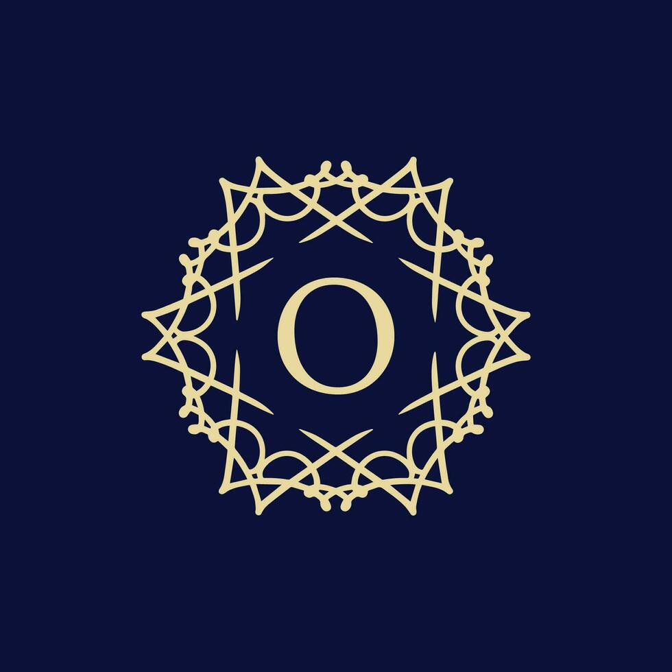 Initiale Brief Ö Blumen- Zier Rand Kreis Rahmen Logo vektor
