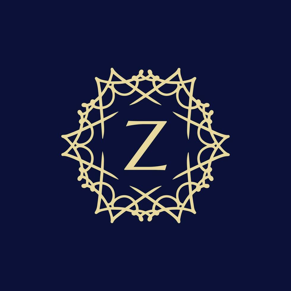 Initiale Brief z Blumen- Zier Rand Kreis Rahmen Logo vektor