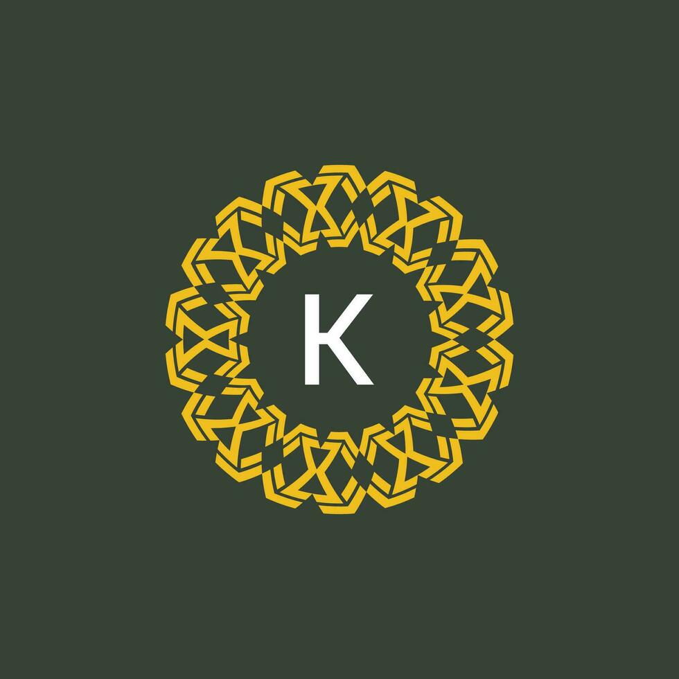 Brief k Medaillon Emblem Initiale Kreis Abzeichen Logo vektor