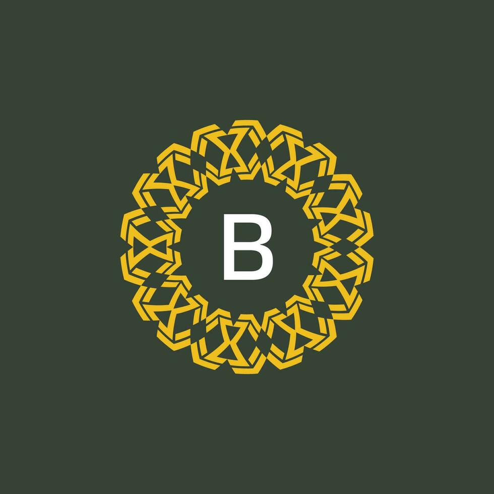 Brief b Medaillon Emblem Initiale Kreis Abzeichen Logo vektor