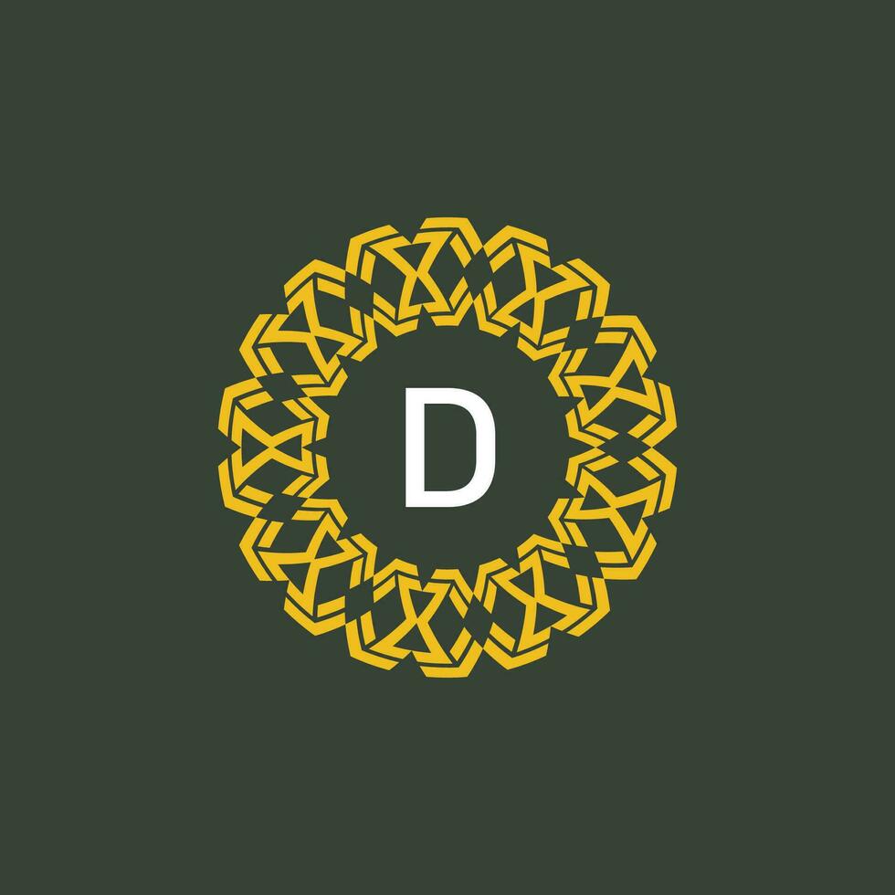 Brief d Medaillon Emblem Initiale Kreis Abzeichen Logo vektor