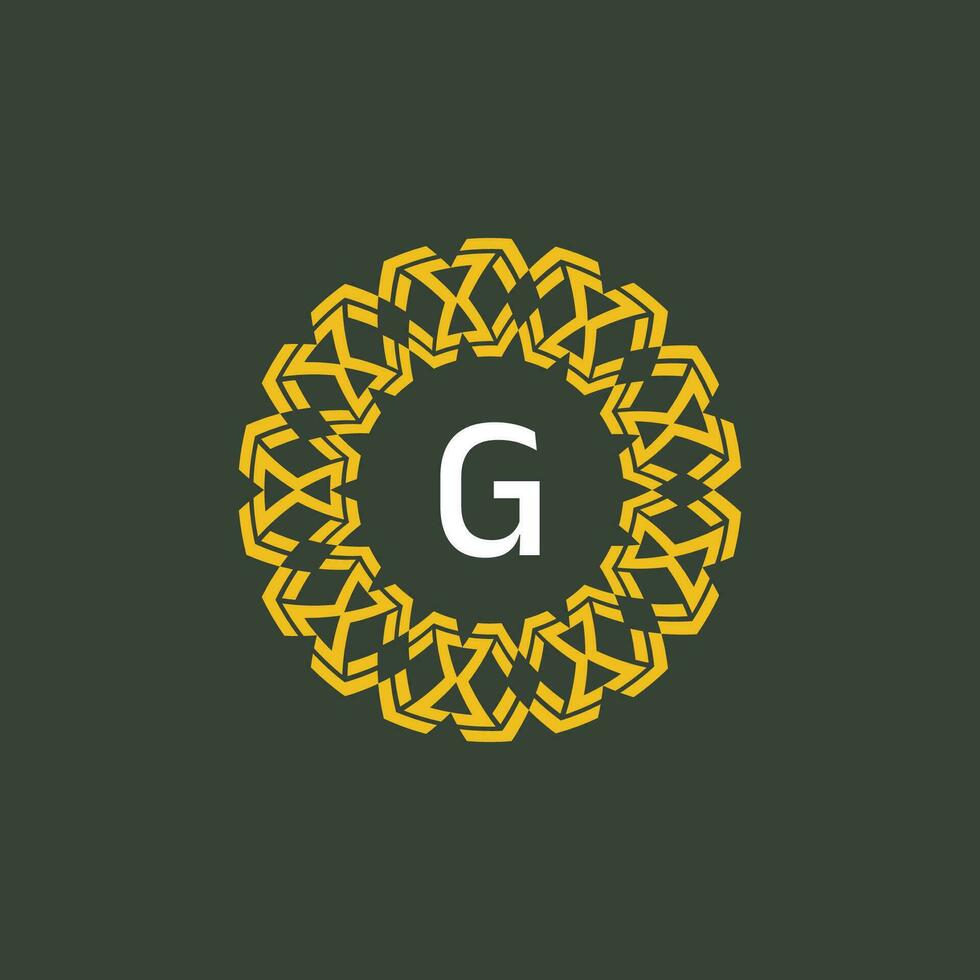 Brief G Medaillon Emblem Initiale Kreis Abzeichen Logo vektor