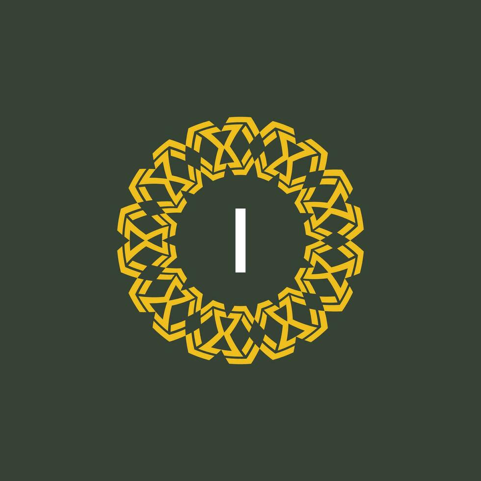 Brief ich Medaillon Emblem Initiale Kreis Abzeichen Logo vektor