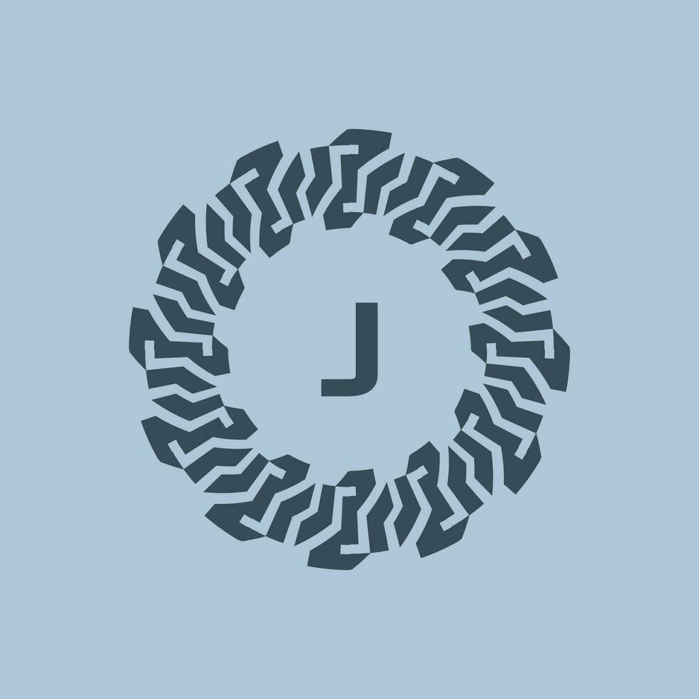 emblem logotyp initialer brev j. modern och teknologisk emblem är lämplig för företag i de digital epok. alfabet dekorativ emblem vektor