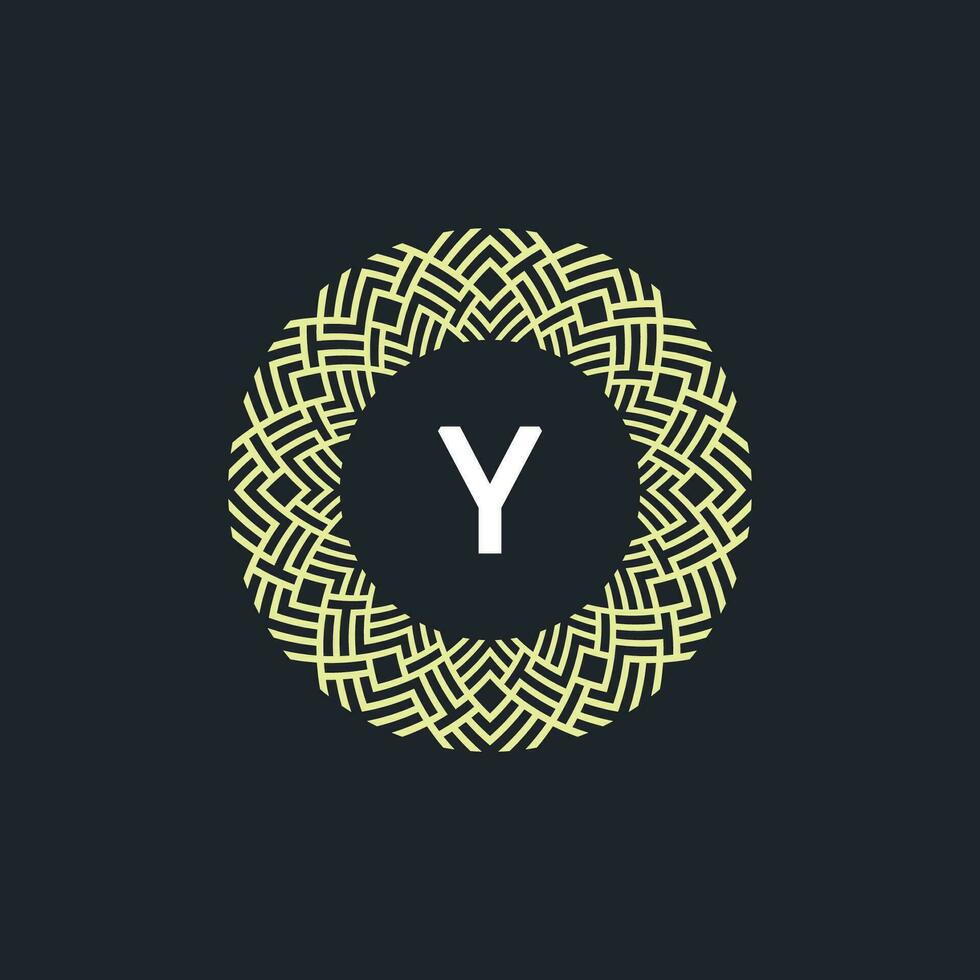 logotyp initialer brev y. logotyp emblem cirkel elegant och organisk. runda mönster prydnad vektor