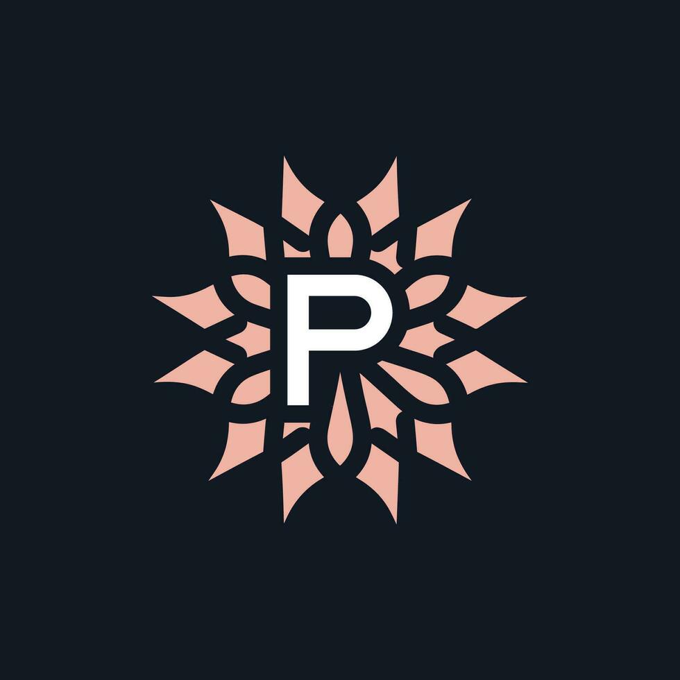 elegant und schön Brief p Blume Blühen Logo vektor