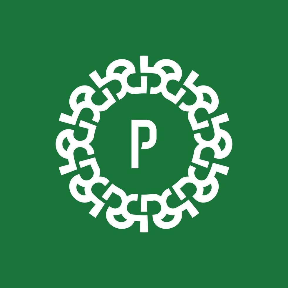 emblem logotyp initialer brev sid. naturlig och organisk cirkel emblem logotyp. lämplig för miljömässigt baserad företag vektor
