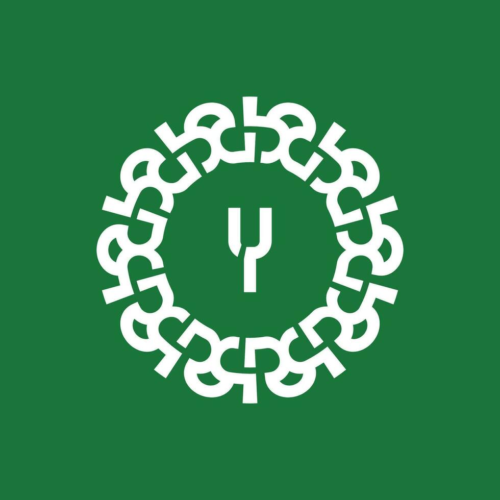 Emblem Logo Initialen Brief j. natürlich und organisch Kreis Emblem Logo. geeignet zum ökologisch basierend Unternehmen vektor