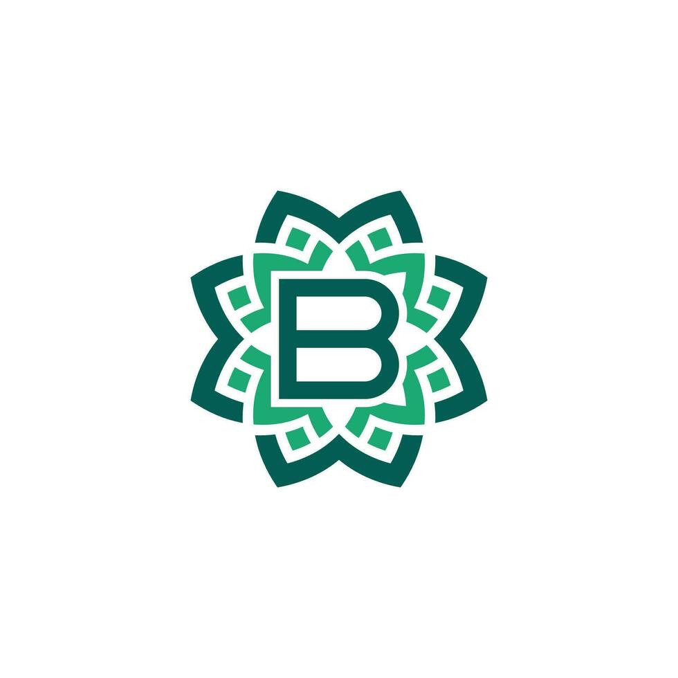 Initiale Brief b Blumen- Zier Rand Rahmen Logo vektor