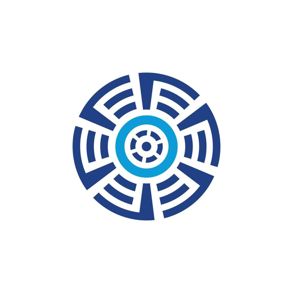 Initiale Brief Ö kreisförmig Technologie Emblem Logo vektor