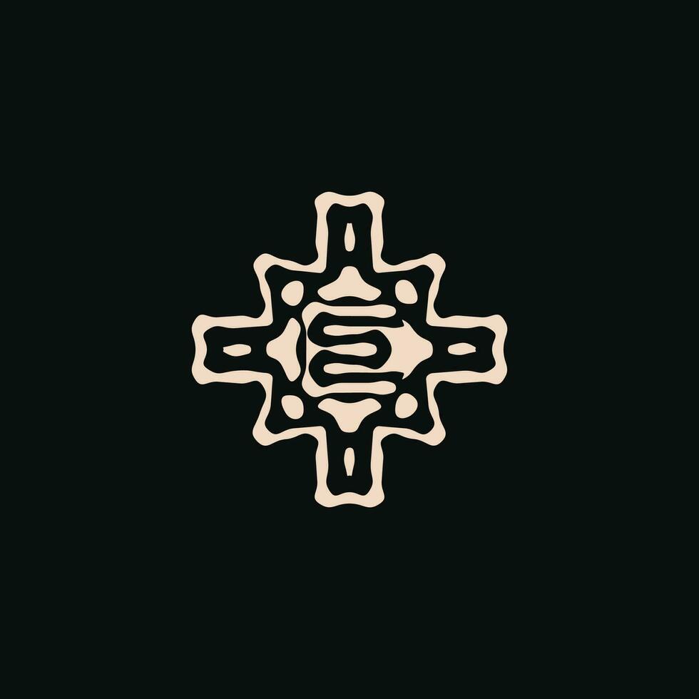 första brev e logotyp. unik stam etnisk prydnad gammal emblem vektor