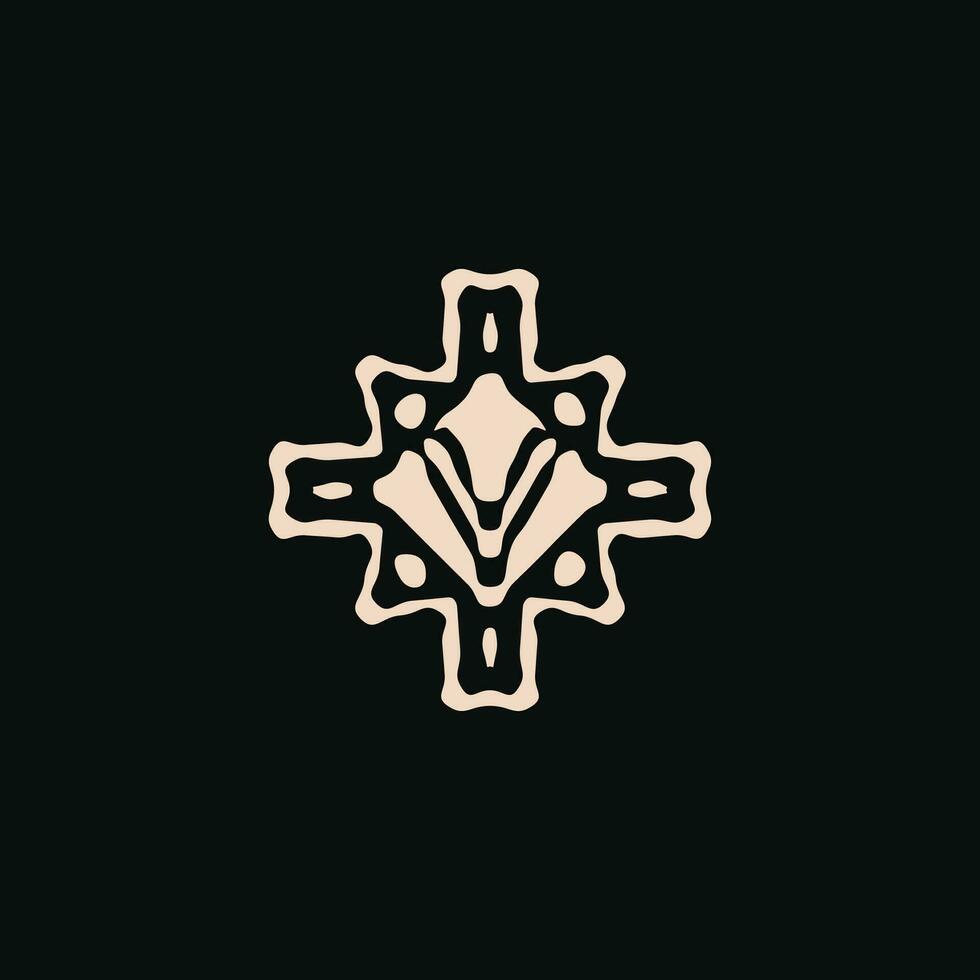 första brev v logotyp. unik stam etnisk prydnad gammal emblem vektor