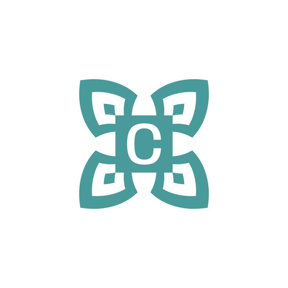 Initiale Brief c Logo Zier natürlich Emblem Muster Rahmen vektor