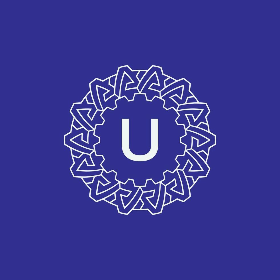 Initiale Brief u modern Kreis Rahmen Ornament Linien einzigartig Muster Logo vektor
