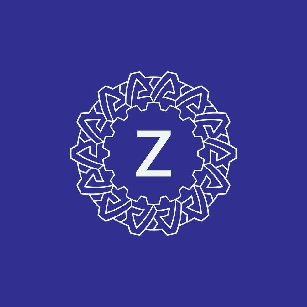 Initiale Brief z modern Kreis Rahmen Ornament Linien einzigartig Muster Logo vektor