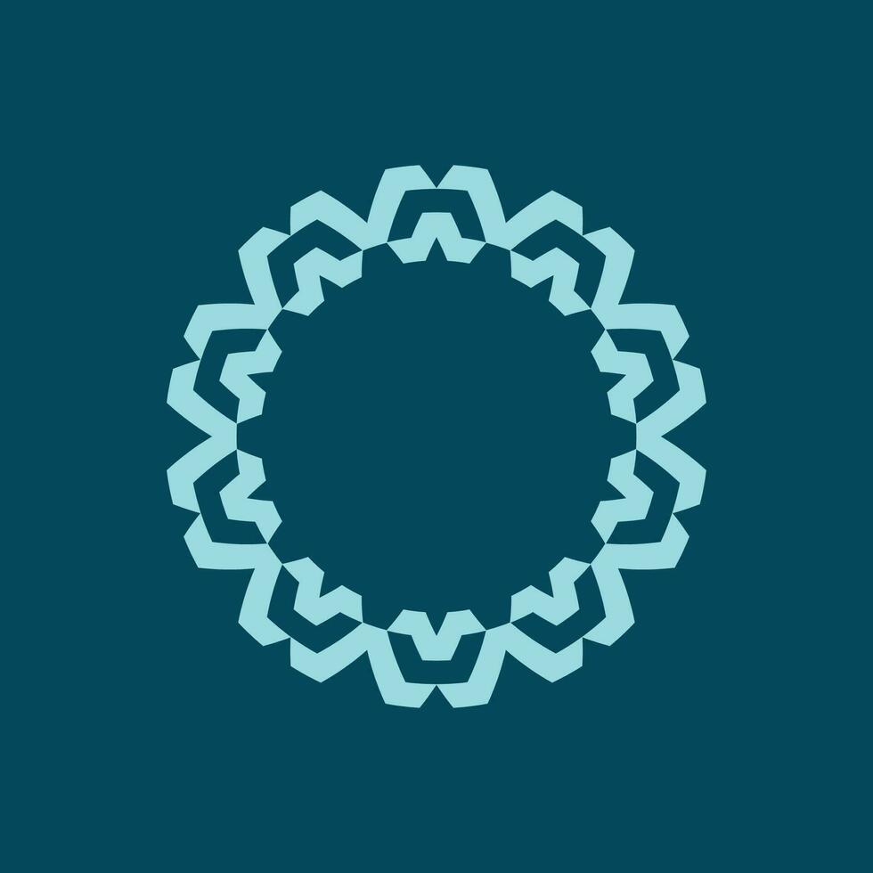 modern elegant aqua blå cirkel mönster ram vektor