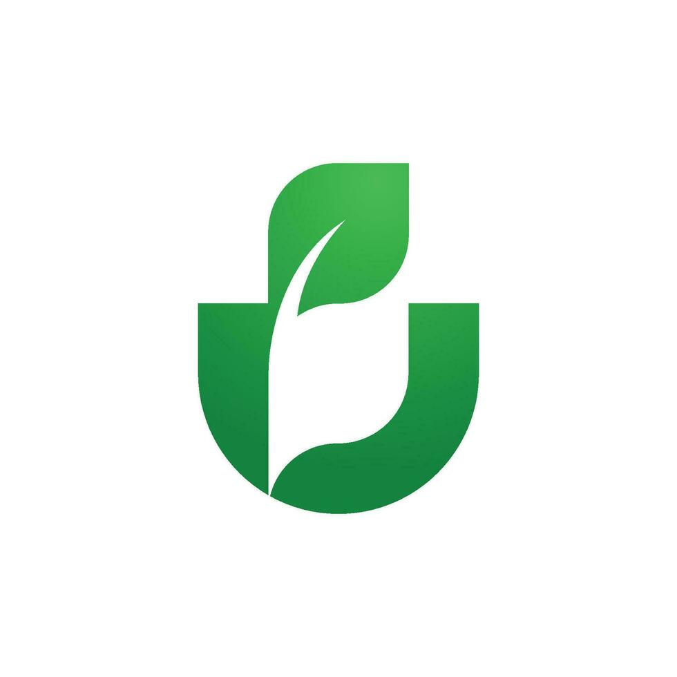 modern und elegant Brief u Blatt oder Blätter Logo vektor