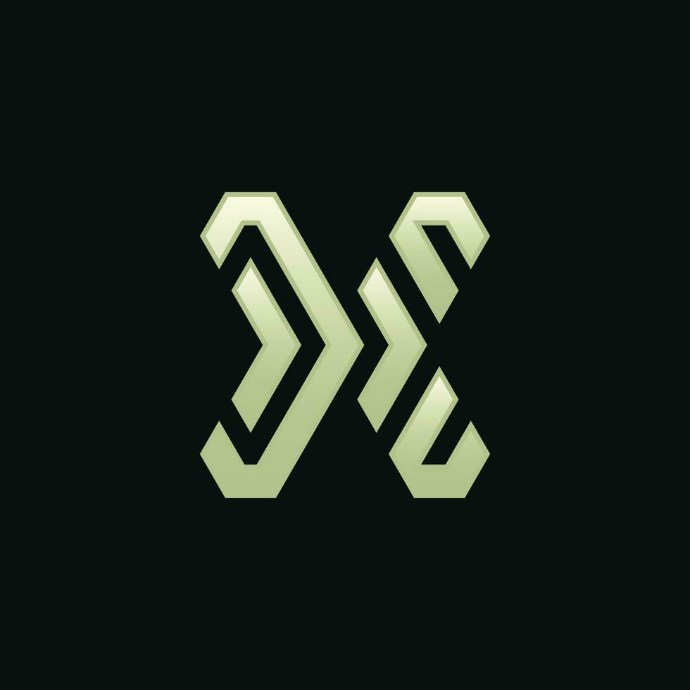 schick, elegant und modern Brief x Pfeil Richtung Logo vektor
