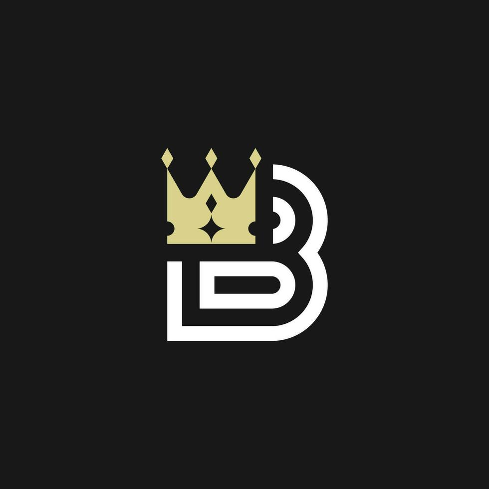 modern elegant brev b krona kunglig premie logotyp vektor