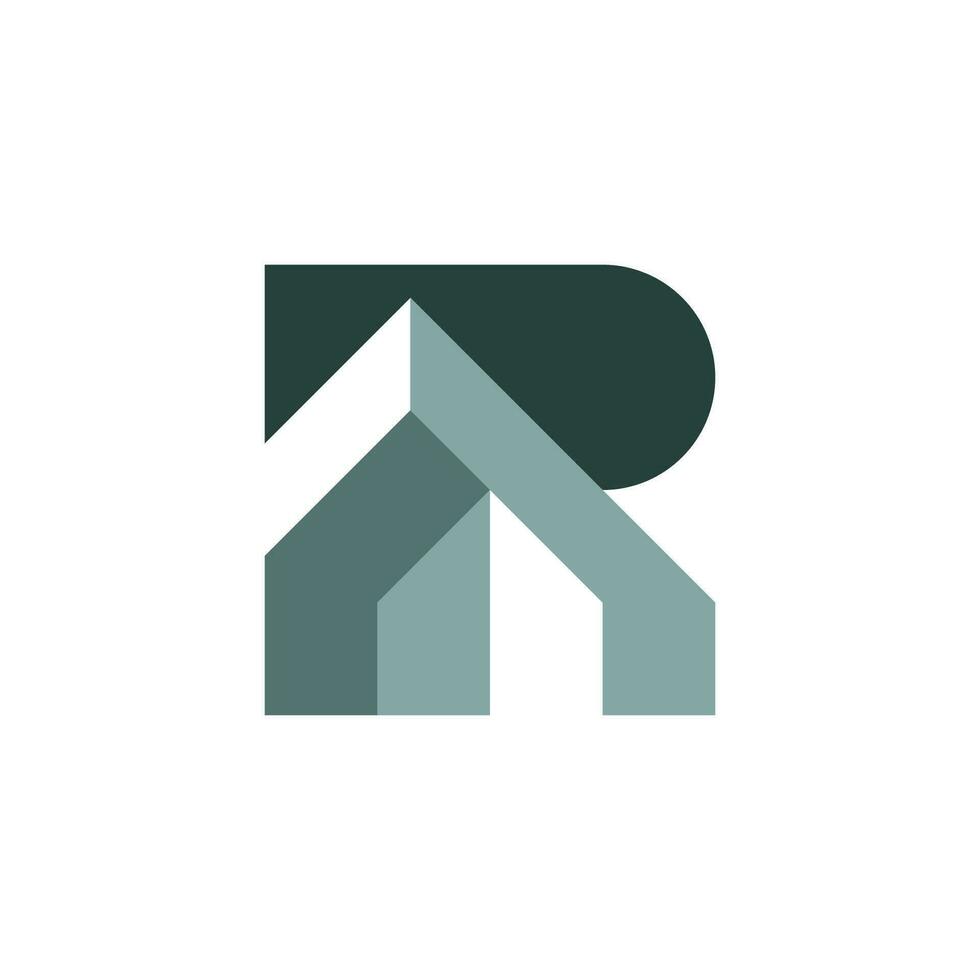 modern und eben Brief r Haus Gebäude Konstruktion Logo vektor