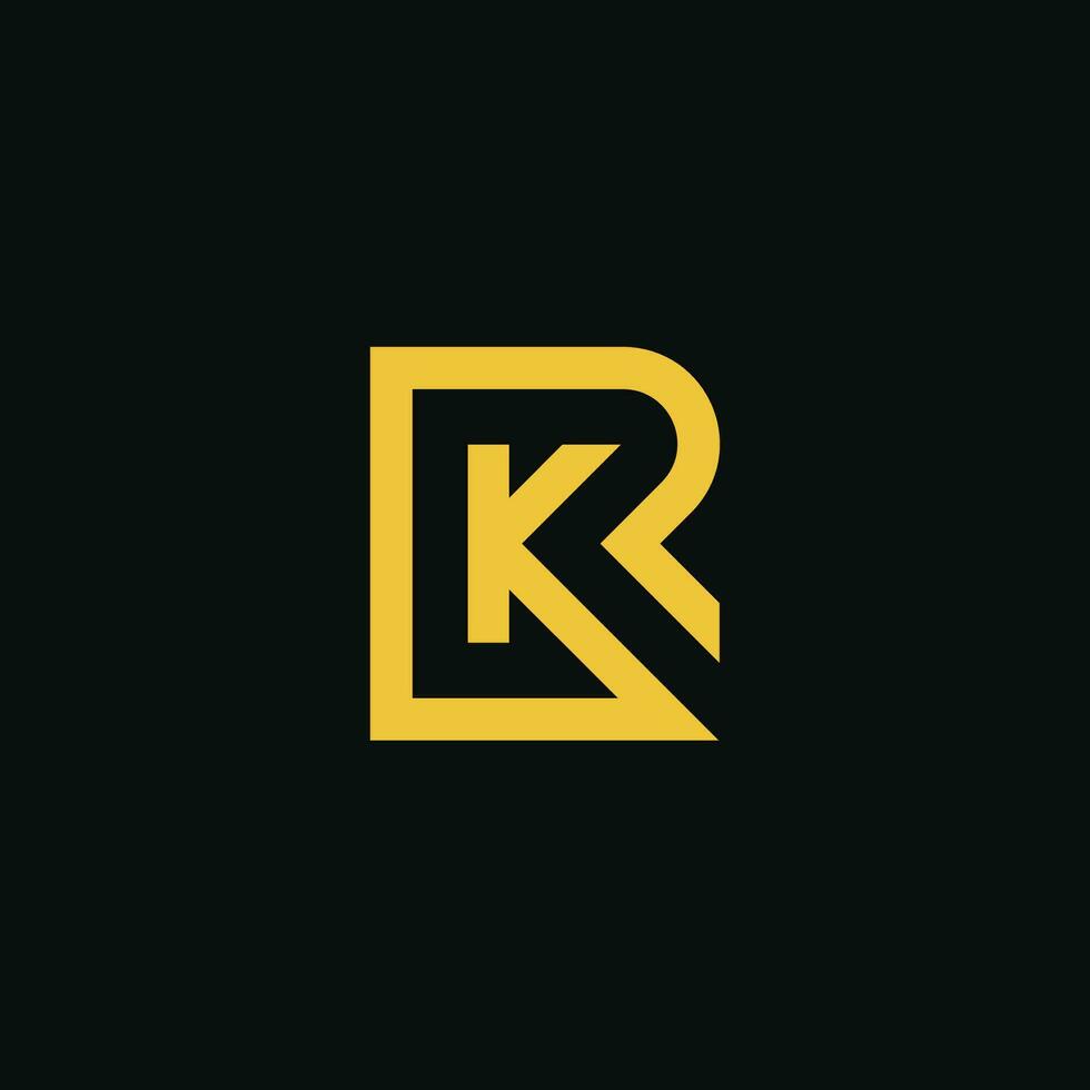 modern och lyx första brev kr eller rk monogram logotyp vektor