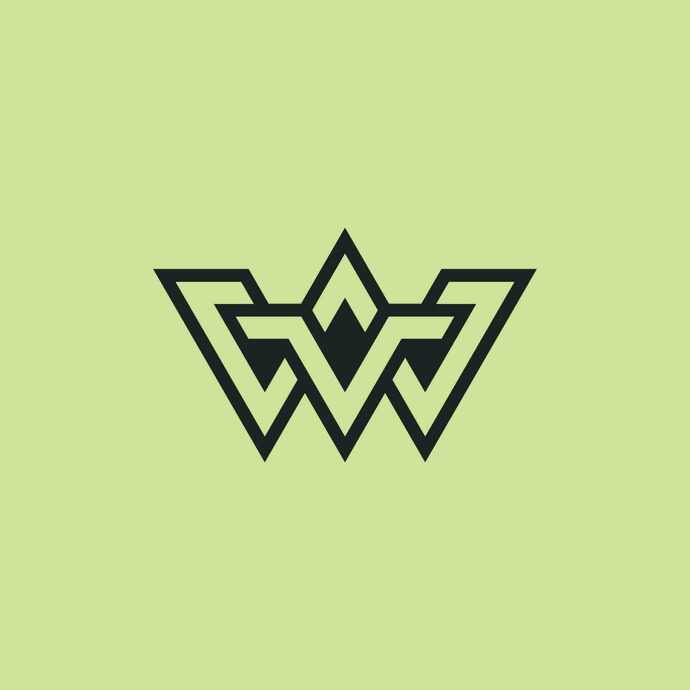 första brev wv eller vw monogram logotyp vektor