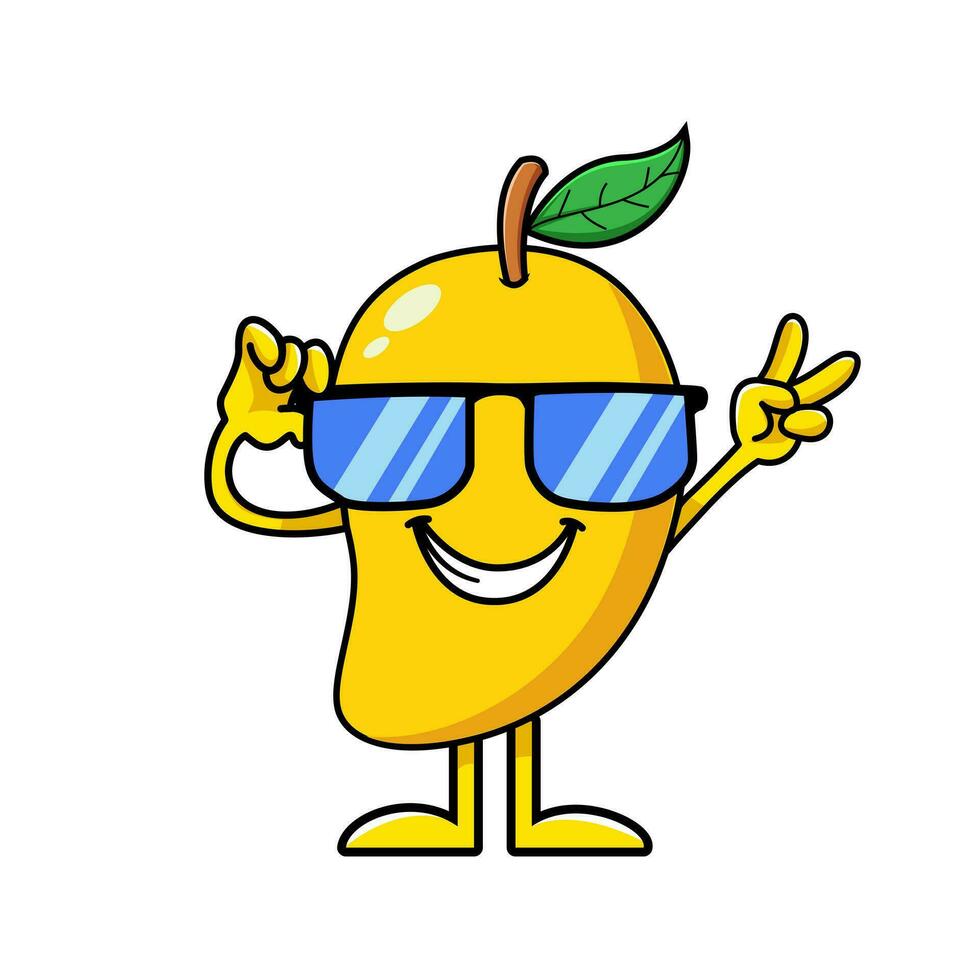 Mango cool Brille Karikatur Vektor