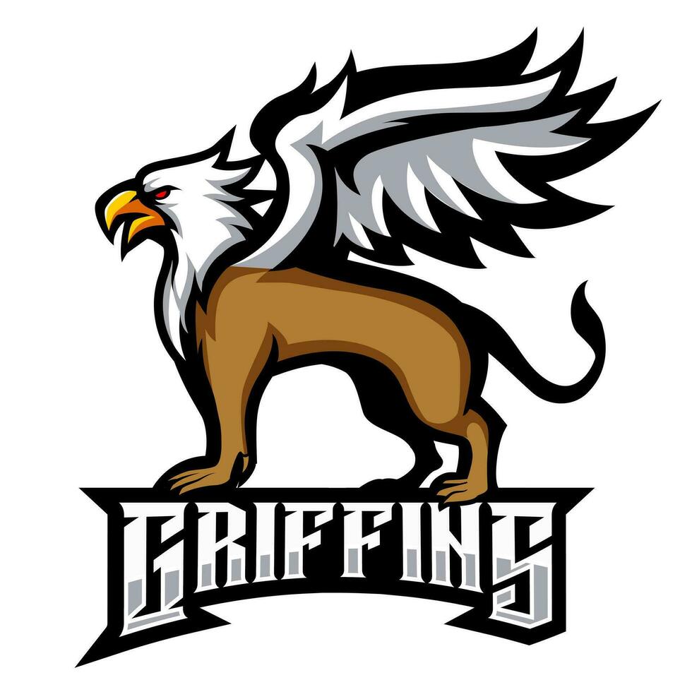 griffin mascot esport logotypdesign vektor