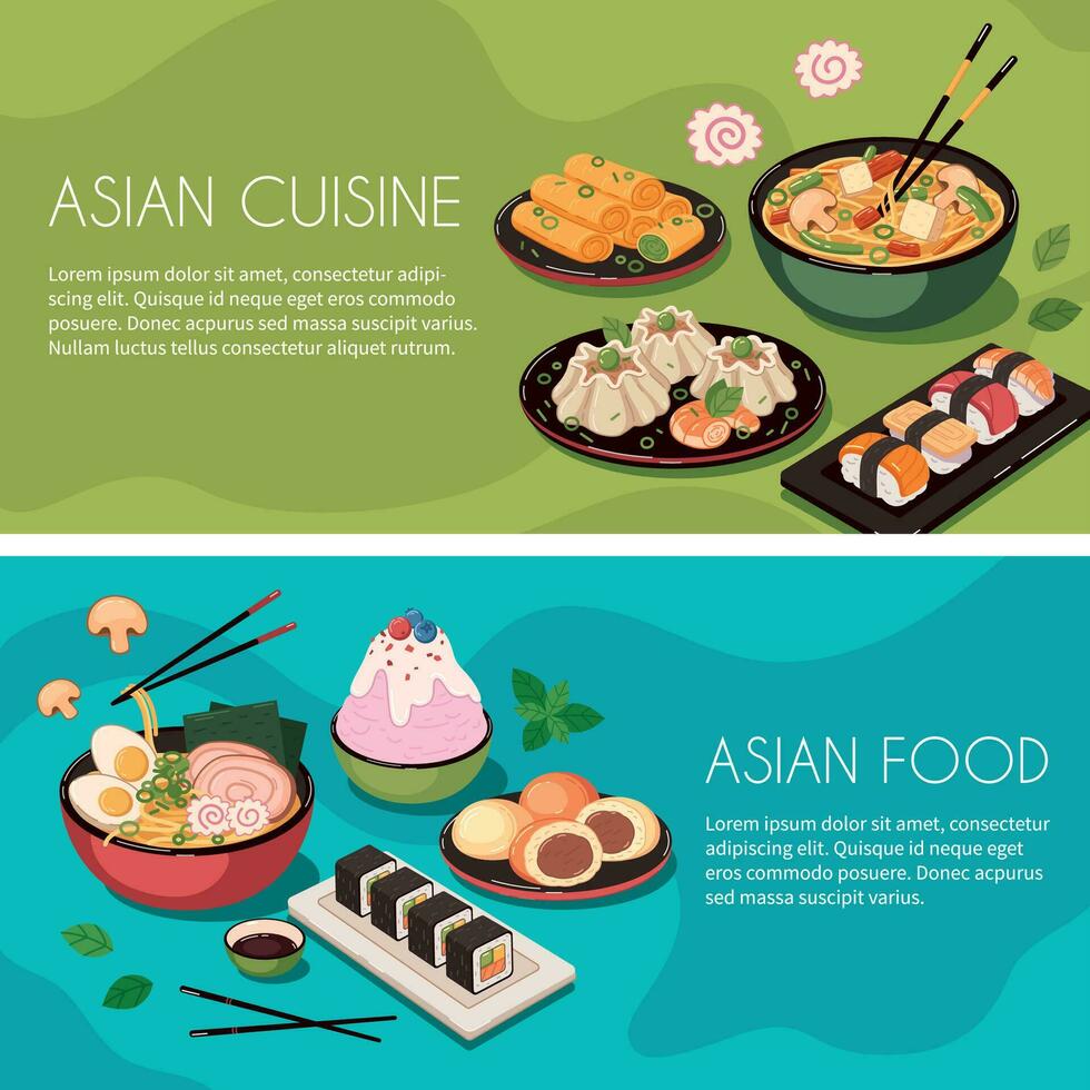 asiatisch Essen Karikatur vektor