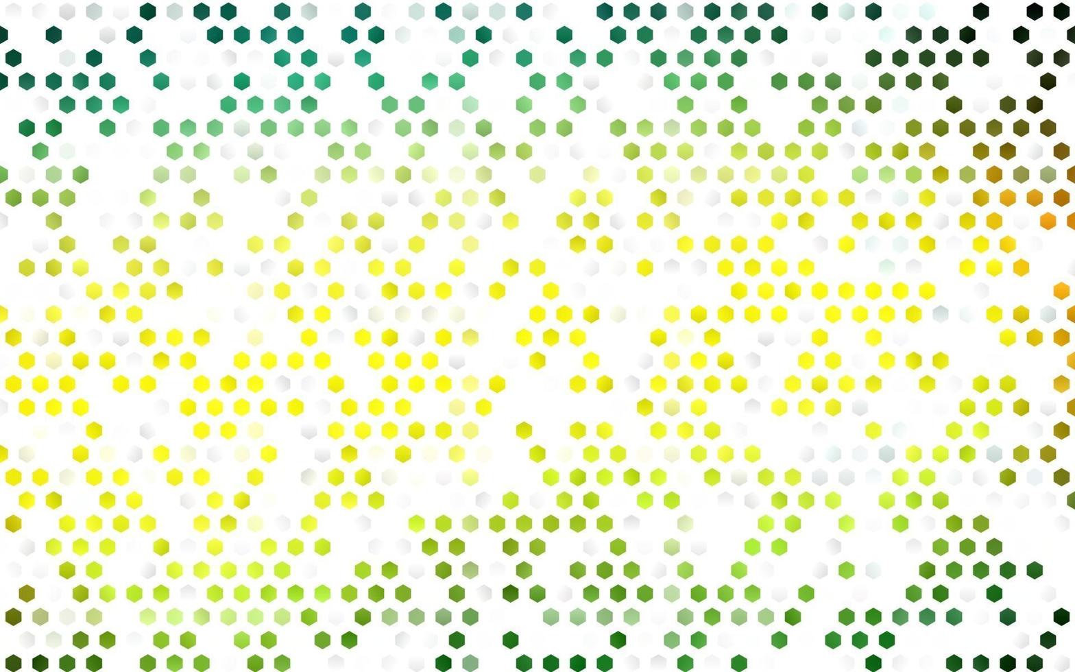 mörkgrön, gul vektor layout med sexkantiga former.