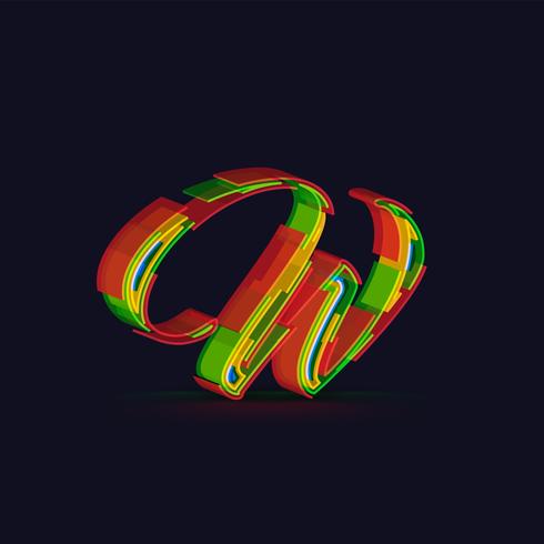 3D färgglada tecken från en fontset, vektor