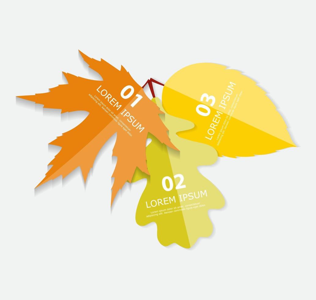 Herbstlaub Infografik-Vorlagen für Unternehmen vektor