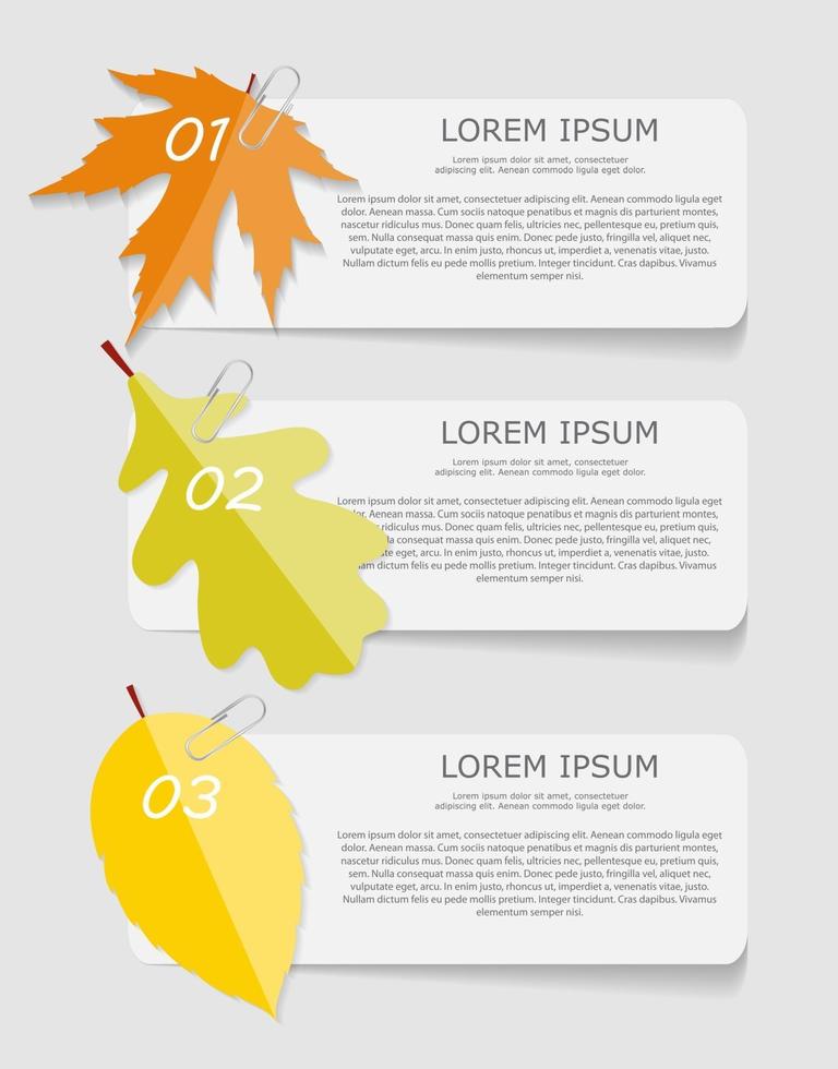 Herbstlaub Infografik-Vorlagen für Unternehmen vektor