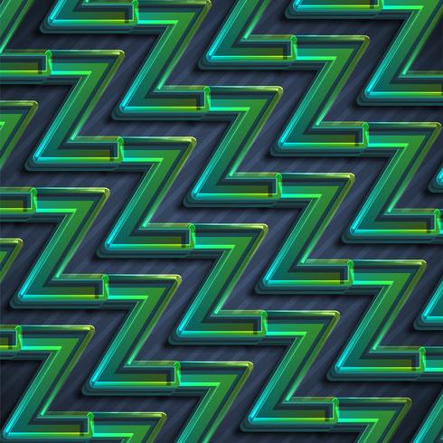 Färgglada gröna zigzag abstrakt bakgrund, vektor illustration