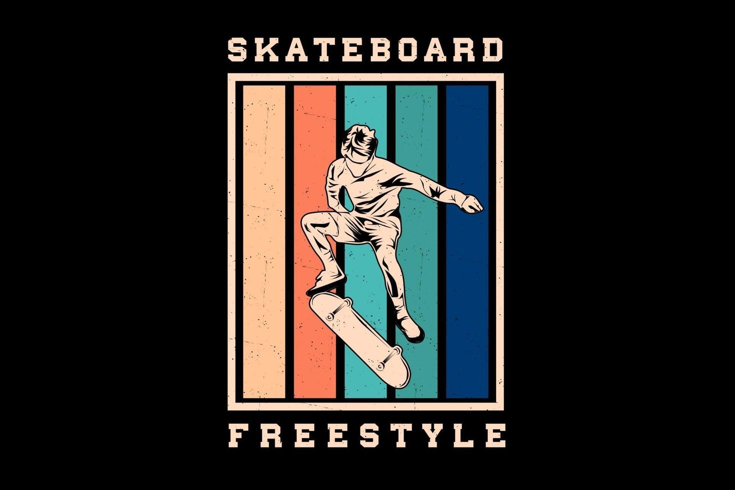 skateboard freestyle silhuett design vektor