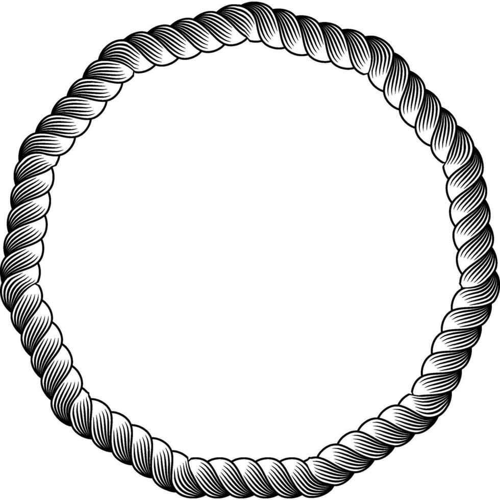 Seil runden Rahmen Rand vektor