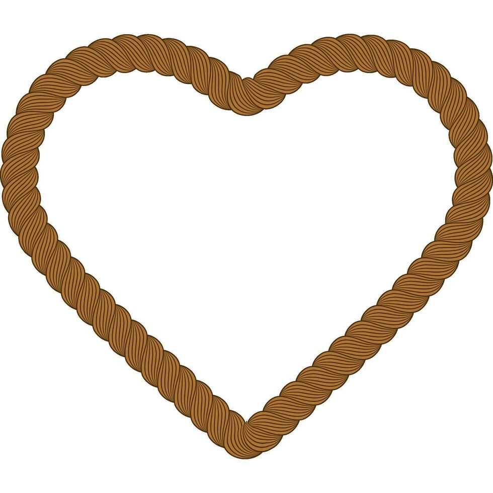 brun hjärta ram rep vektor