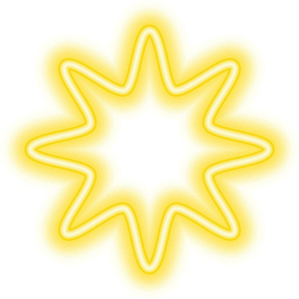 neon mång stjärna ram gul vektor