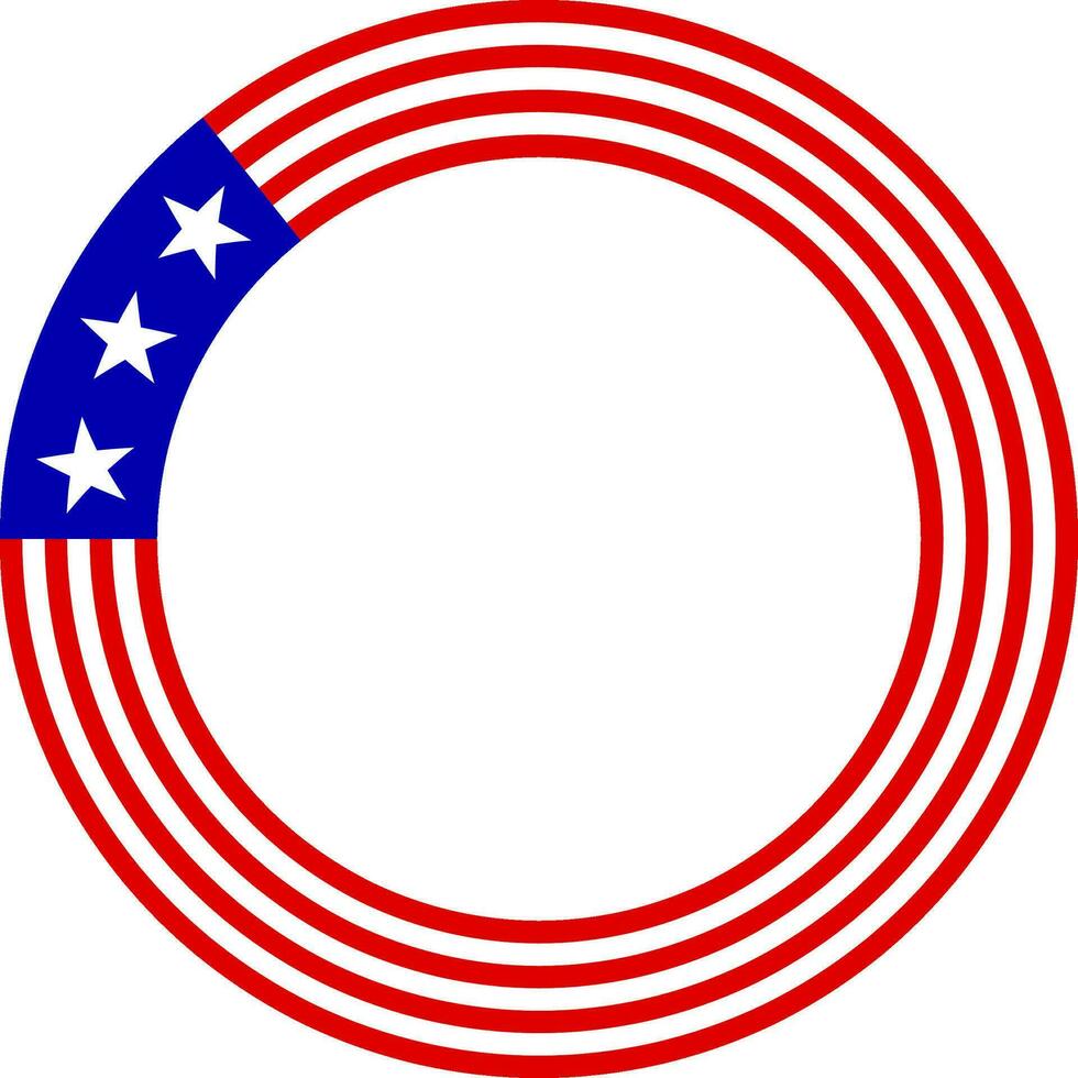 USA flagga runda ram gräns vektor